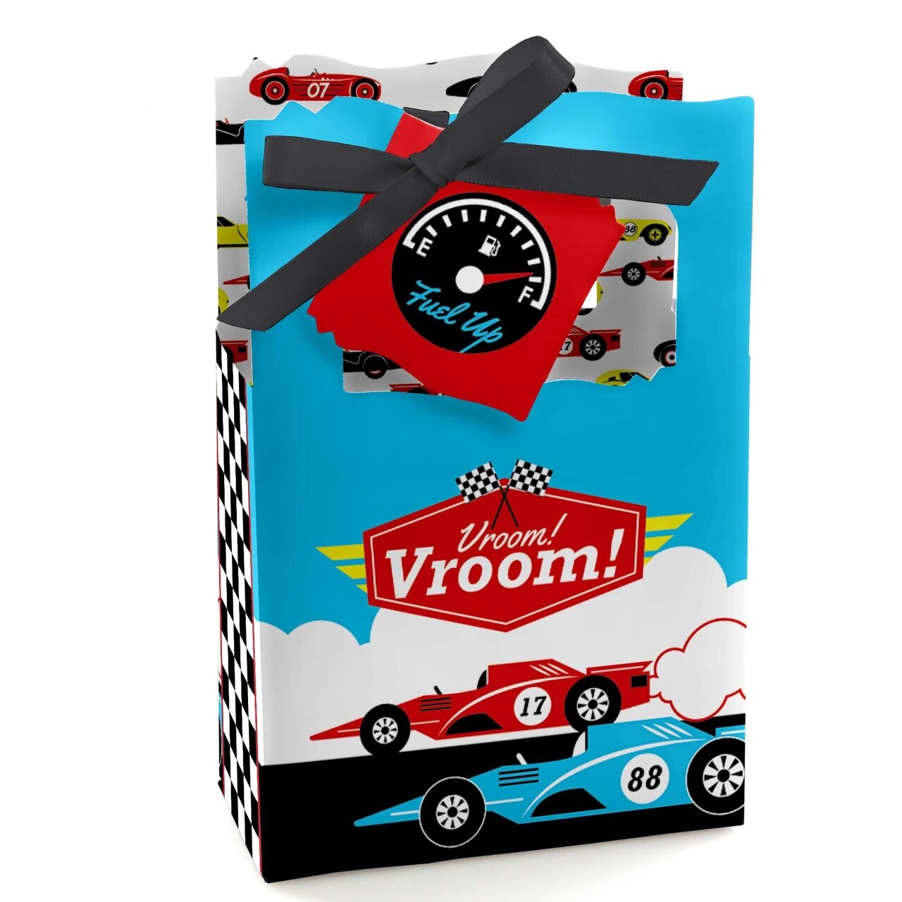 Big Dot of Happiness Let's Go Racing - Racecar - Baby Shower or Race Car Birthday Party Favor Boxes - Set of 12
